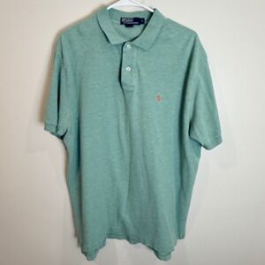 Polo by Ralph Lauren Mens Green Short Sleeve Polo Shirt Pony‎ Logo
